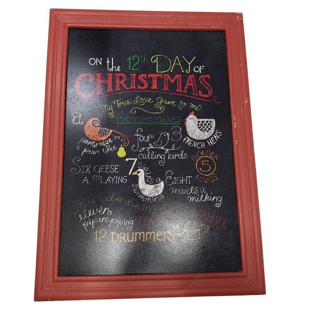 The 12 Days of Christmas Framed Art, Approx 16 x 23